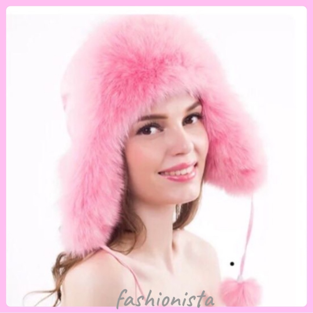 NWOT Genuine Fox Fur Bomber Black HAT - Picture 6 of 6
